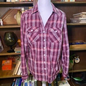 Croft & Barrow Burgundy Plaid Shirt